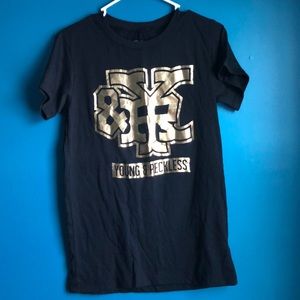 Young and reckless black and gold T-shirt